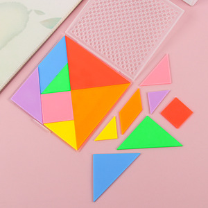 Rompecabezas Tangram de Plástico, Juguete Educativo de Matemáticas Colorido para Niños de 3 a 6 Años, Unisex, Ayuda Didáctica - Product Image 2