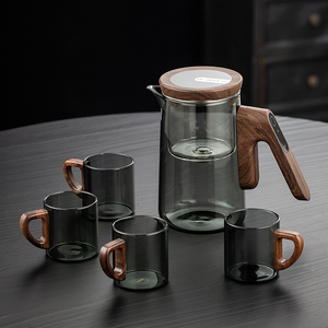 2025 thiết kế hiện đại nhà văn phòng Bộ trà thanh lịch Kính lót ấm trà với tách trà tách lọc cà phê & Bộ trà - Product Image 6