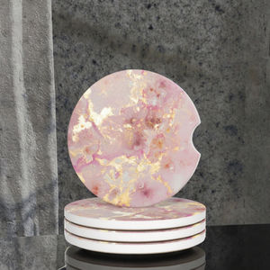 Posavasos Redondo de Cerámica de 4.25 Pulgadas con Diseño de Mármol, Superficie con Impresión UV Ecológica, Grosor de 8MM y Base de Corcho - Product Image 3