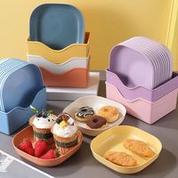 Vente en gros Nordique PP Plats en plastique Assiettes à dîner Ensembles Os Alimentaires Plat Restaurant Home Party Cuisine Plateau Fournitures