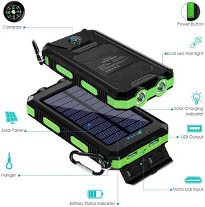 Batterie externe solaire portable ultra-mince 10000 mAh à chargement rapide 20W avec lumière LED, logo personnalisé, technologie GaN - Product Image 2