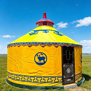 Yurt mongol de camping pour les <span class=keywords><strong>vacances</strong></span> avec couverture supérieure imperméable et tente yurt mongole pour une expérience de voyage dans une zone scénique naturelle - Product Image 4