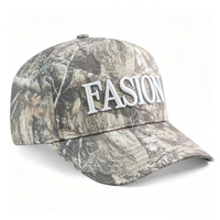 Gorra de Béisbol de 5 Paneles con Camuflaje Woodland y Logotipo Personalizado al por Mayor HBA54, Bordado 3D en Relieve, Unisex, Casual, para Exteriores, Decorativa