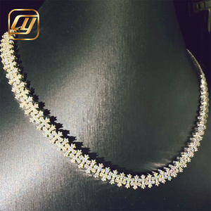 สร้อยคอแบบ Cuban Link ฮิปฮอป ชุบเงินแท้ 925 ประดับเพชร Moissanite 8.5 มม. คุณภาพ VVS ผ่านการทดสอบเพชร เหมาะสำหรับเครื่องประดับฮิปฮอป - Product Image 4