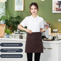 Tablier de Serveur Moderne Simple Personnalisé Demi-Uni Imperméable, Uniforme de Serveuse Assorti pour la Restauration en Gros