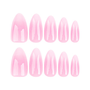 24 pièces/ensemble minimaliste moyen forme d'amande <span class=keywords><strong>dégradé</strong></span> rose <span class=keywords><strong>blanc</strong></span> presse sur les ongles ongles artificiels <span class=keywords><strong>faux</strong></span> ongles - Product Image 3