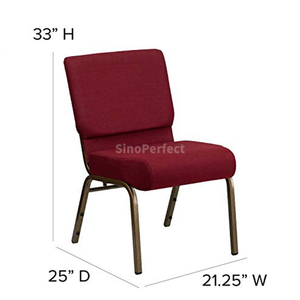 Chaises d'église modernes en tissu rembourré connectables pour auditorium, vente en gros d'usine, chaises d'église confortables pour auditorium - Product Image 1