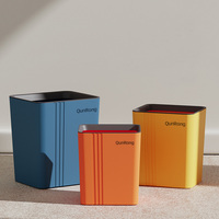Poubelle carrée en plastique PP écologique sans couvercle, ouverture supérieure, vente en gros