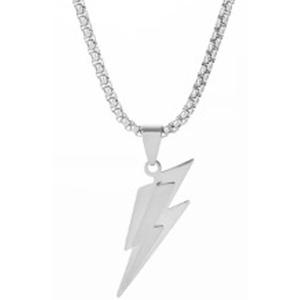 时尚双色闪电设计吊坠长链项链男女嘻哈派对友好情侣饰品批发 - Product Image 6