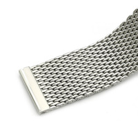 Tali jam tangan Stainless Steel jaring Milan Solid lepas cepat 1.0 garis 22mm
