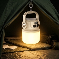 Lanterne de camping à énergie solaire, lampe de tente LED rechargeable, lampe suspendue portable, éclairage d'urgence en plein air
