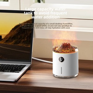 Diffuseur d'arômes créatif Mini Volcan de Lave 350ml, pour la maison et l'hôtel, USB, silencieux, ions négatifs, lampe d'ambiance colorée, effet flamme - Product Image 2