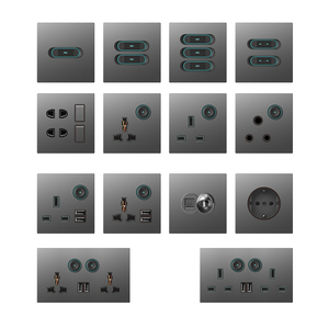Interruptor de pared táctil tipo británico, toma de corriente de pared, 86, 1 entrada, 1 vía/<span class=keywords><strong>2</strong></span> vía, 16A - Product Image 6