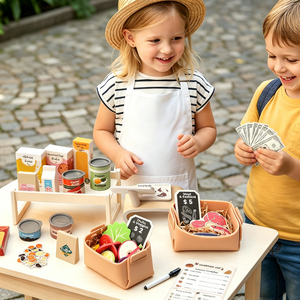 <span class=keywords><strong>Jouet</strong></span> de supermarché miniature éco-responsable Montessori pour enfants, jeu de simulation, jouets d'épicerie, ensemble de magasin d'alimentation en bois - Product Image 2