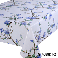 Nappe en PVC à design unique, facile à nettoyer, avec motif de fleurs de prunier exquises, design personnalisé