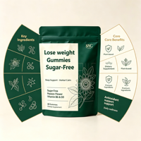 Gummies SYC BIO sans sucre pour la gestion du poids, 60 unités, avec mélatonine et L-théanine pour le soutien du sommeil, à base de plantes, bien-être quotidien