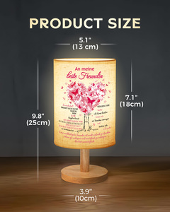 Lampe de table personnalisée avec base en bois, abat-jour en tissu, lumière de lecture LED pour chevet, cadeau pour chambre à coucher - Product Image 2