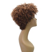 Nouveautés Perruques Courtes Frisées de 10 Pouces pour Femmes Noires, Synthétiques, Fabriquées à la Machine, Réglables, Style Afro Bouclé Profond, Coupe Pixie, Bonnet Petit Format