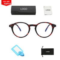 Gafas Redondas con Diseño de Caparazón de Tortuga, Estilo Retro Unisex, con Bisagras de Resorte, Bloqueo de Luz Azul, Monturas Ópticas para Computadora