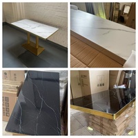 Ensemble de Meubles de Restaurant à Motif Marbre, Mobilier de Salle à Manger pour Restaurant, Tables, Chaises et Banquettes pour Restaurant, Café
