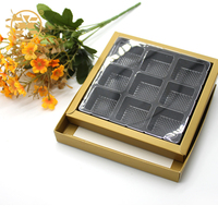 Vide 9 Pièces Bonbons Snacks Blanc Chocolat Boîte Cadeau Dessert Chocolat Cadeau Boîte De Papier Avec Grille Diviseurs