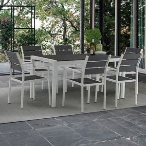 Mobilier de jardin en aluminium, mobilier de salle à manger, de luxe, <span class=keywords><strong>Six</strong></span> accoudoirs, Table rectangulaire, Patio, hôtel - Product Image 6