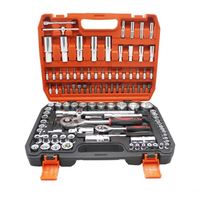 Jeu de clés à douilles multifonctions 108 pièces 1/2" et 1/4" - Outils professionnels pour la réparation automobile
