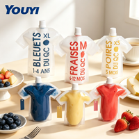 Pochettes souples personnalisées imprimées de qualité alimentaire avec bouchon, recyclables et refermables, avec bec verseur en plastique pour jus, gelées et boissons 25g 30g 35g