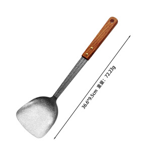 Lot de 2 louches à spatule en titane <span class=keywords><strong>Ensemble</strong></span> <span class=keywords><strong>d</strong></span>'ustensiles de cuisine Ustensiles de cuisine en titane pur de qualité alimentaire à manche en bois résistant à la chaleur - Product Image 6