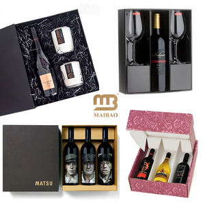 Роскошная картонная бумажная Магнитная упаковка на заказ для рождественской вечеринки, коробка для красного вина в стиле шампель, <span class=keywords><strong>2</strong></span>, <span class=keywords><strong>3</strong></span>, 4, 6 бутылок, Подарочная коробка для вина - Product Image 3