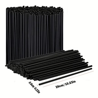 NEWELL 100 pièces/paquet Pailles à cocktail jetables en plastique noir pliables de 26 cm pour bar, mariage, fournitures de fête