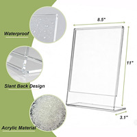 Supports de présentoir en acrylique transparent en forme de L pour table, présentoir de papier adapté à l'affichage d'affiches, d'images, de prospectus, de menus