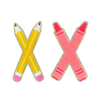 En gros Personnalisé Crayon Crayon Pomme Professeur Chenille Patchs Designer Fer Sur Enseignant Broderie Patchs Pour Vêtements