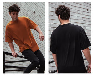 T-shirt unisexe décontracté de haute qualité, tissu épais premium 280GSM, coupe ample, épaules tombantes, personnalisable - Product Image 4