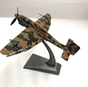 ZFmodel 1:72 bombardero de buceo alemán de la Segunda Guerra Mundial Stuka JU87 modelo de avión de combate de aleación simulada vehículos de juguete fundidos a presión - Product Image 1