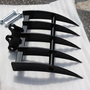 Mini pelle attelage rapide râteau grappin 0.8-3 tonnes râteau hydraulique ripper accessoire à vendre - Product Image 3