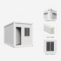 Maison conteneur modulaire préfabriquée de 20 pieds, bureau, dortoir, démontable, à emballage plat, avec aménagement personnalisable moderne et panneaux sandwich en acier