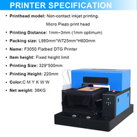 Nouvelle conception d'imprimante textile directe A3 Dtg F3050 MAX pour t-shirt, impression personnalisée de vêtements/chaussures DIY