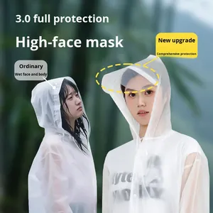 <span class=keywords><strong>Imperméable</strong></span> jetable <span class=keywords><strong>de</strong></span> style nouveau avec visière, épaissi, pour femmes, pour une protection complète du corps, <span class=keywords><strong>imperméable</strong></span> portable en PEVA, vêtements <span class=keywords><strong>de</strong></span> <span class=keywords><strong>pluie</strong></span> pour la randonnée - Product Image 2