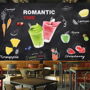 Dibujado a mano pizarra jugo de fruta bebida papel tapiz impermeable - Product Image 2