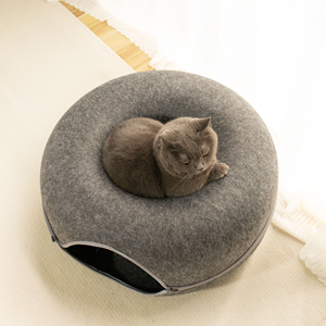 Túnel para Gatos con Cama para Interiores, Desmontable, Redondo, de Fieltro y Lavable, Túnel de Juego para Mascotas Pequeñas - Product Image 6