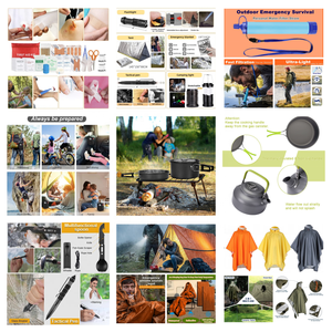 Kit de Supervivencia Profesional Ligero, Kit de <span class=keywords><strong>Primeros</strong></span> <span class=keywords><strong>Auxilios</strong></span>, Suministros de Emergencia, <span class=keywords><strong>Accesorios</strong></span> de Camping, Set de Saco de Dormir y Tienda de Campaña para 2-3 Personas - Product Image 3