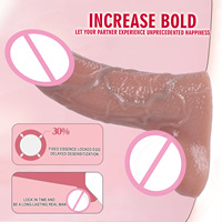 Manchon pénien en silicone liquide épaississant et allongeant, design creux, gaine réaliste style godemichet avec perles internes pour massage, pour adultes