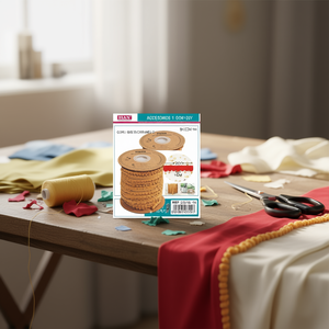 Ribete de pompones Iln de 1.0 cm de ancho, 20 yardas, color caramelo, para decoración de bordes de faldas - Product Image 2