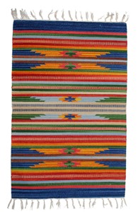 Tapis moderne réversible en coton doux fait à la main, lavable, à poils moyens - Product Image 2