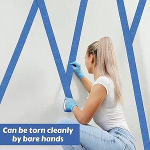 蓝色原色纸胶带单面橡胶胶粘剂中等粘力耐热防水不留胶痕 - Product Image 4