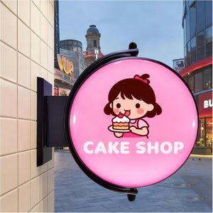 Outdoor Illuminated Advertising Display LED Projected Signage Led Rotating <b>Light</b> Box <b>Sign</b> for Bar Restaurants Business - Product Image 1