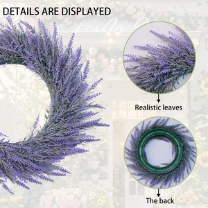 Guirlande <span class=keywords><strong>de</strong></span> lavande artisanale <span class=keywords><strong>de</strong></span> style américain transfrontalier 50 cm Printemps Été Porte d'entrée et décoration intérieure Accessoires <span class=keywords><strong>de</strong></span> photographie <span class=keywords><strong>de</strong></span> mariage - Product Image 2