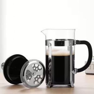กาต้มกาแฟแบบกดสไตล์ฝรั่งเศส สีโรสโกลด์ทันสมัย สำหรับขายส่ง ทำจากแก้วบอโรซิลิเกตใสคุณภาพสูง พร้อมตัวกรองสแตนเลส ใช้ได้ทั้งกาแฟและชา - Product Image 3