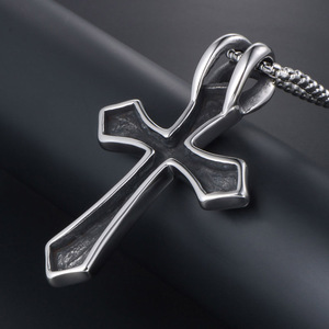 Stainless Steel <b>Cross</b> Pendant Necklace For Men Punk Retro Style SP528 - Product Image 3
